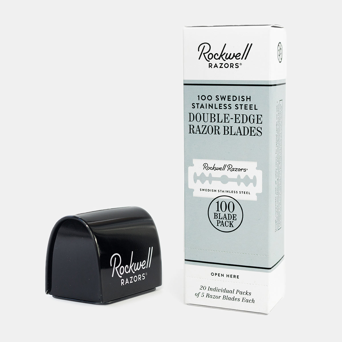100 Razor Blades with a Blade Disposal Tin
