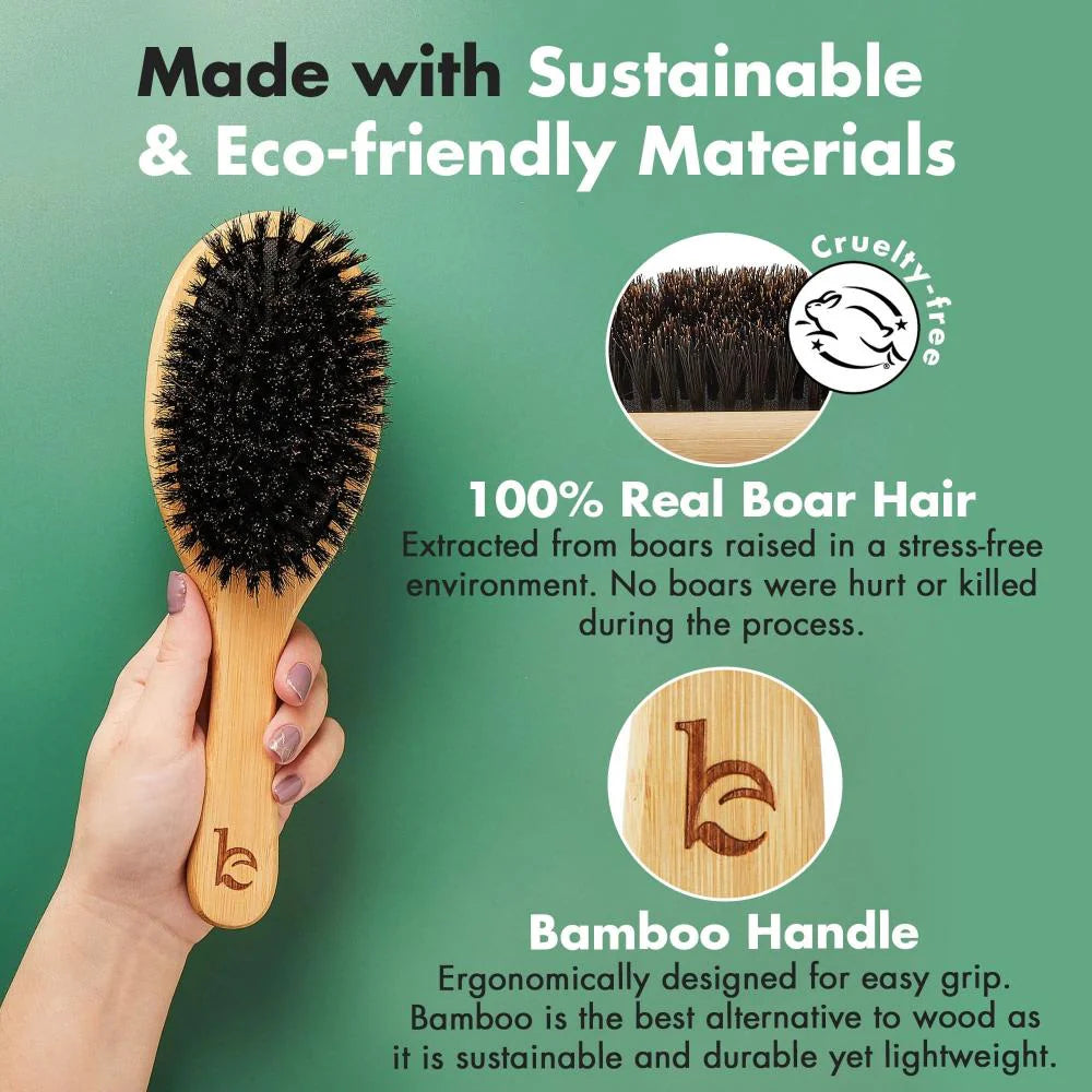 100% Boar Bristle Hair Brush