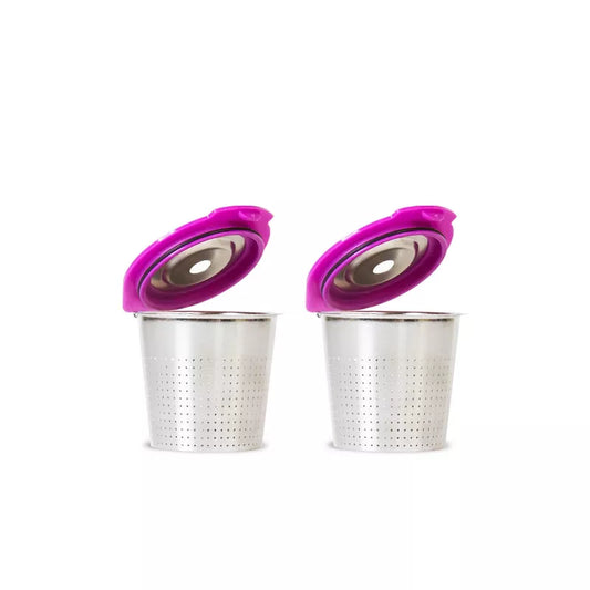 Perfect Pod Café Flow Stainless Steel Premium Reusable Single-Serve Coffee Filter Cup - 2pk: Metal K Cup Pods