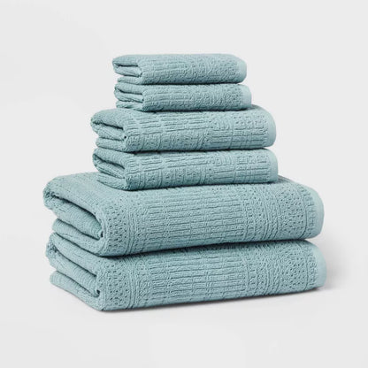 6pc Modern Bath Towels and Washcloths Set